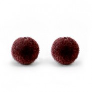 Velvet pompom kralen 8mm Dark brown